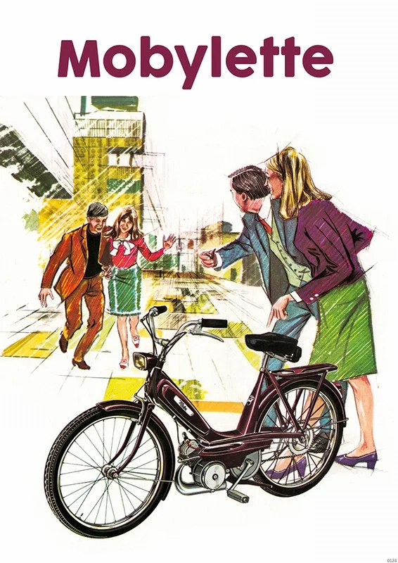 Motobécane Mobylette Moby Moped Mofa Poster