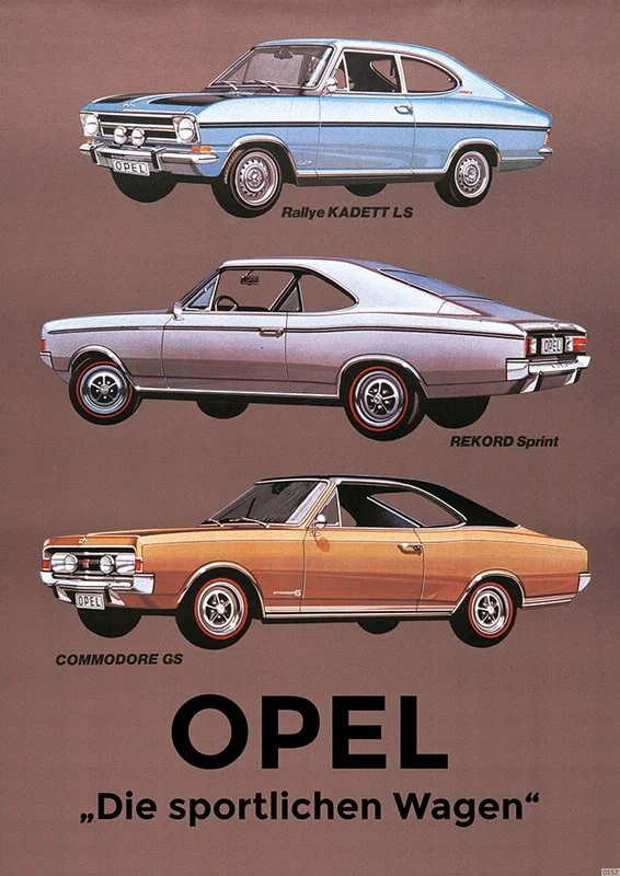 Opel Rallye Kadett LS Rekord Sprint Commodore GS Poster