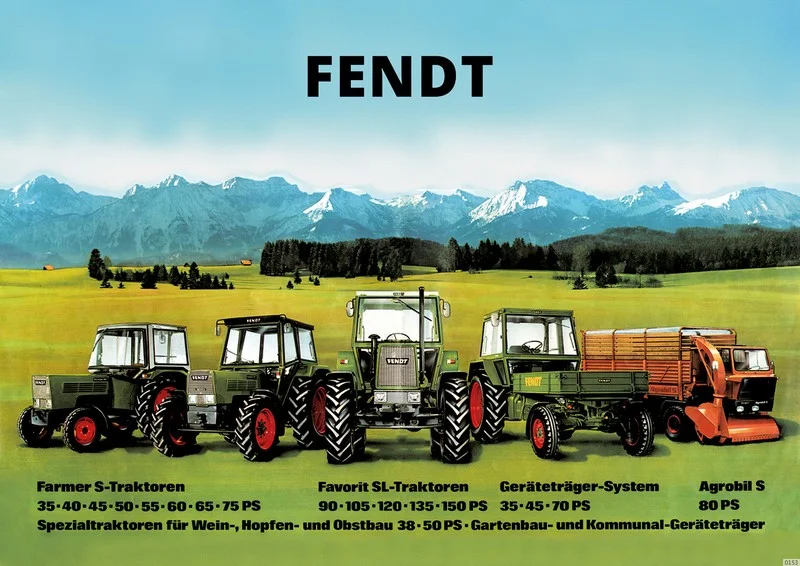 Fendt Diesel Tractor Farmer Favorit S SL Implement Carrier 35-150 PS Poster Picture