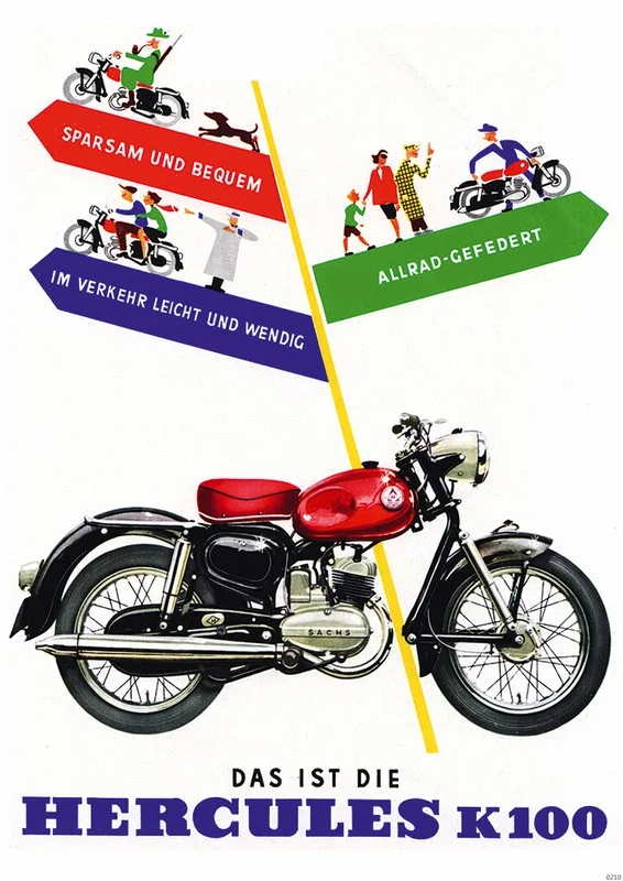 Hercules K 100 K100 Motorrad Poster