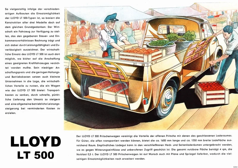 Lloyd LT 500 LT500 minibus van platform van Poster Picture