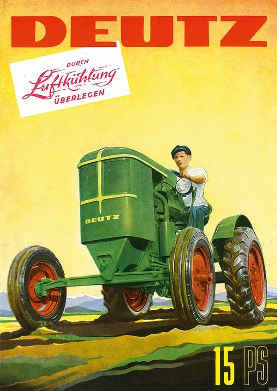 Deutz 15 PS 15PS luftgekühlt Traktor Dieselschlepper Poster