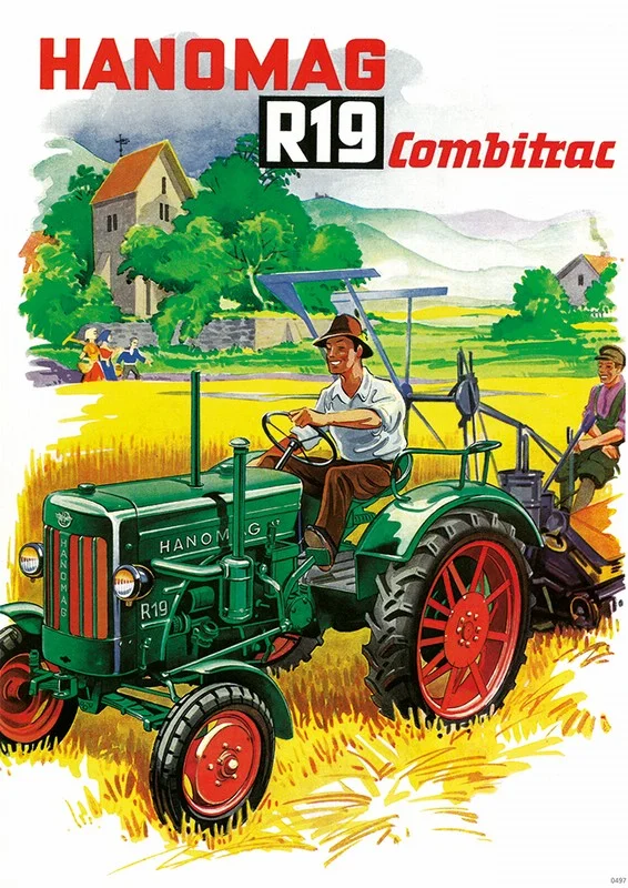Hanomag Combitrac R 19 R19 Schlepper Traktor Diesel Reklame Poster