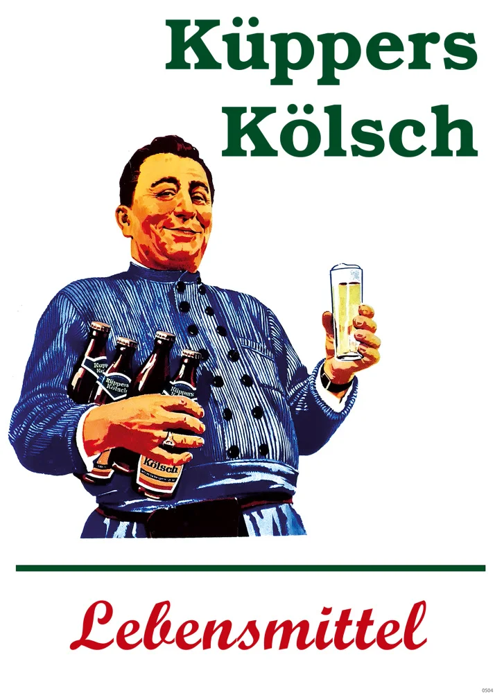 Küppers Kölsch Bier Alkohol Getränke Reklame Werbung Poster Plakat