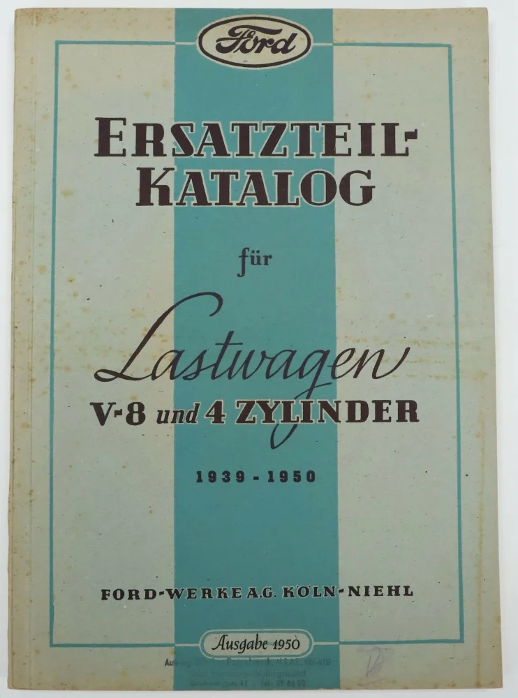 Ford truck V8 and 4-cylinder 1939-1950 original spare parts catalog list