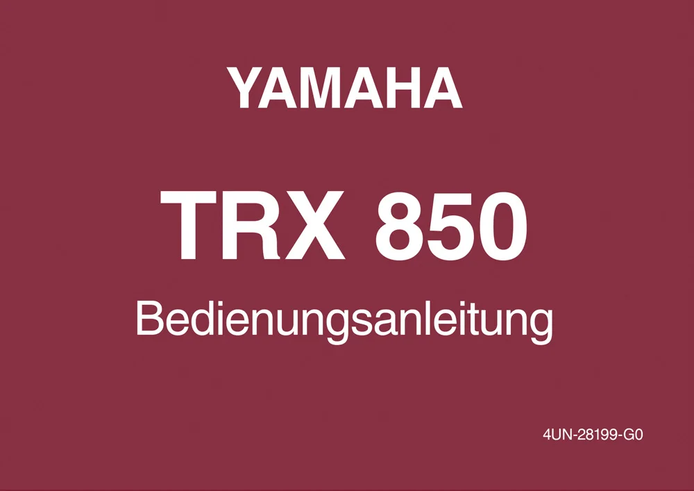 Yamaha TRX 850 Bedienungsanleitung